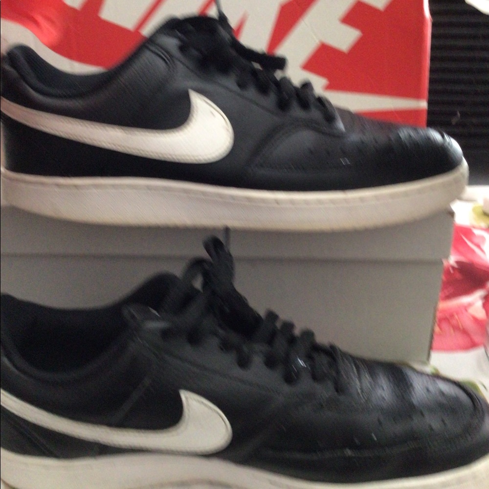 Nike court vision low blackwhite leather sneakers cd5463-001 men’s